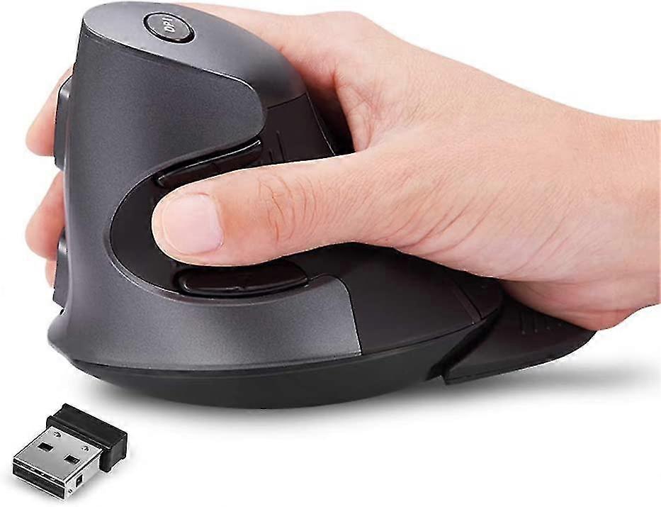 Vertical Mouse, Wireless Ergonomic Mouse, 3 Adjustable Dpi (800-1200-1600 Dpi), 6 Buttons, Detachabl