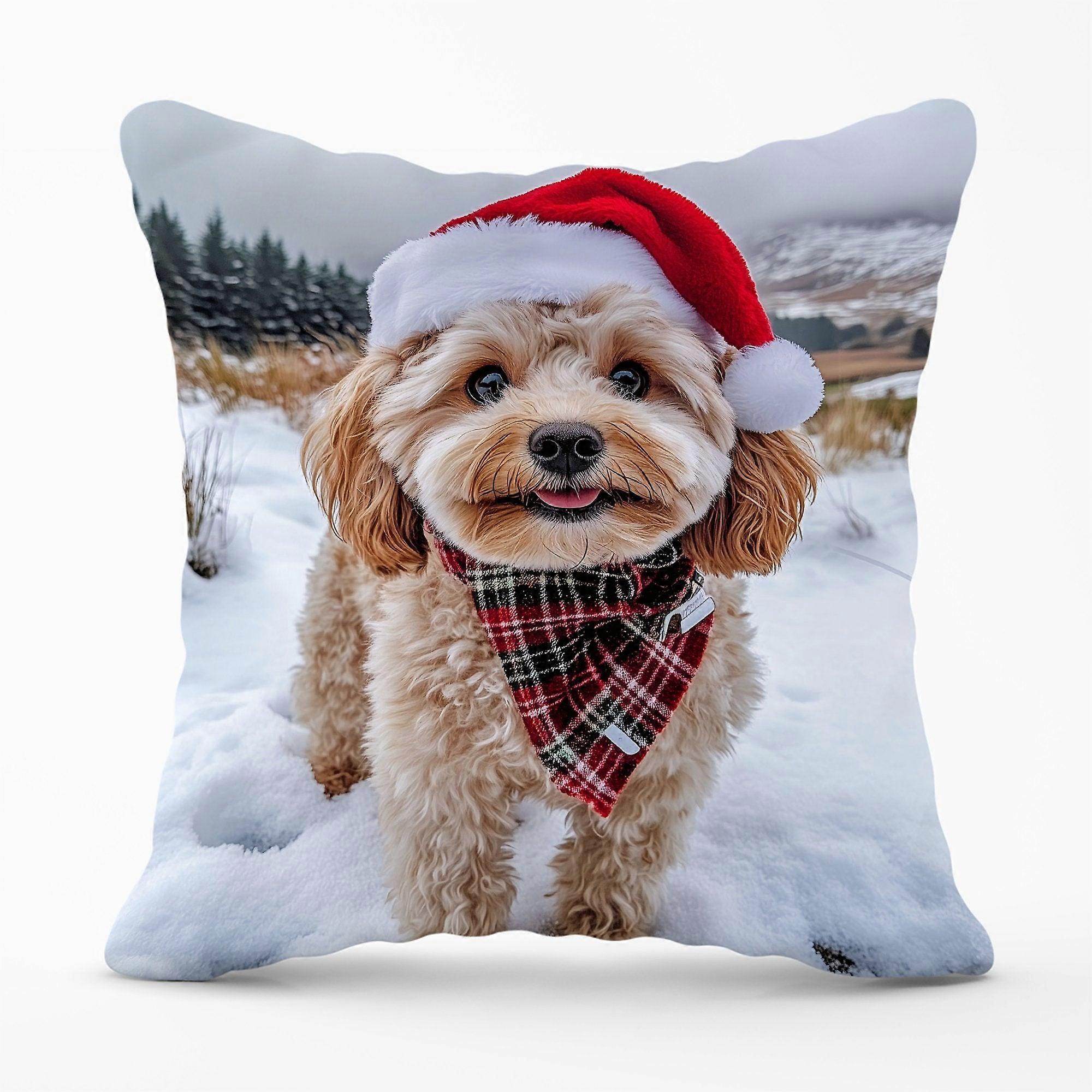 Snowy Christmas Cavapoo Cushion