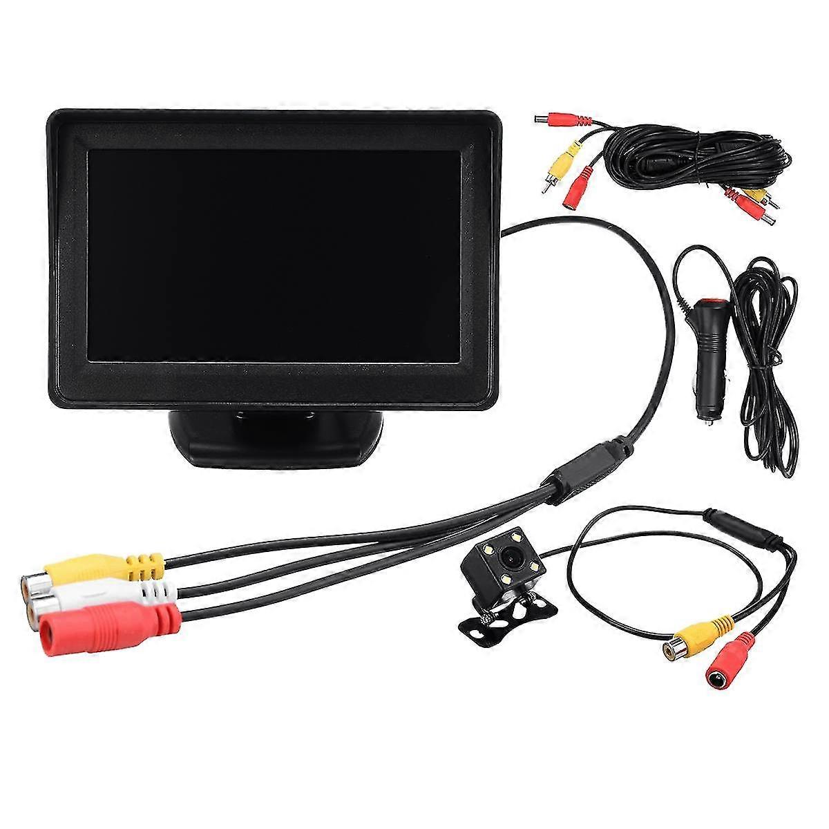 4.3 Inch HD Car Rear View Backup Monitor Waterproof Reversing Camera Night Vision Backup Camera Parking System Kit