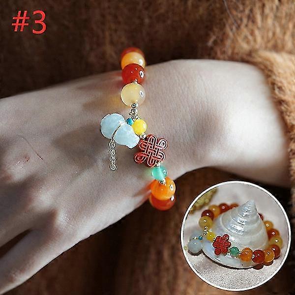 Agate Color Transfer Blessing Gourd Bracelet [cinnabar]