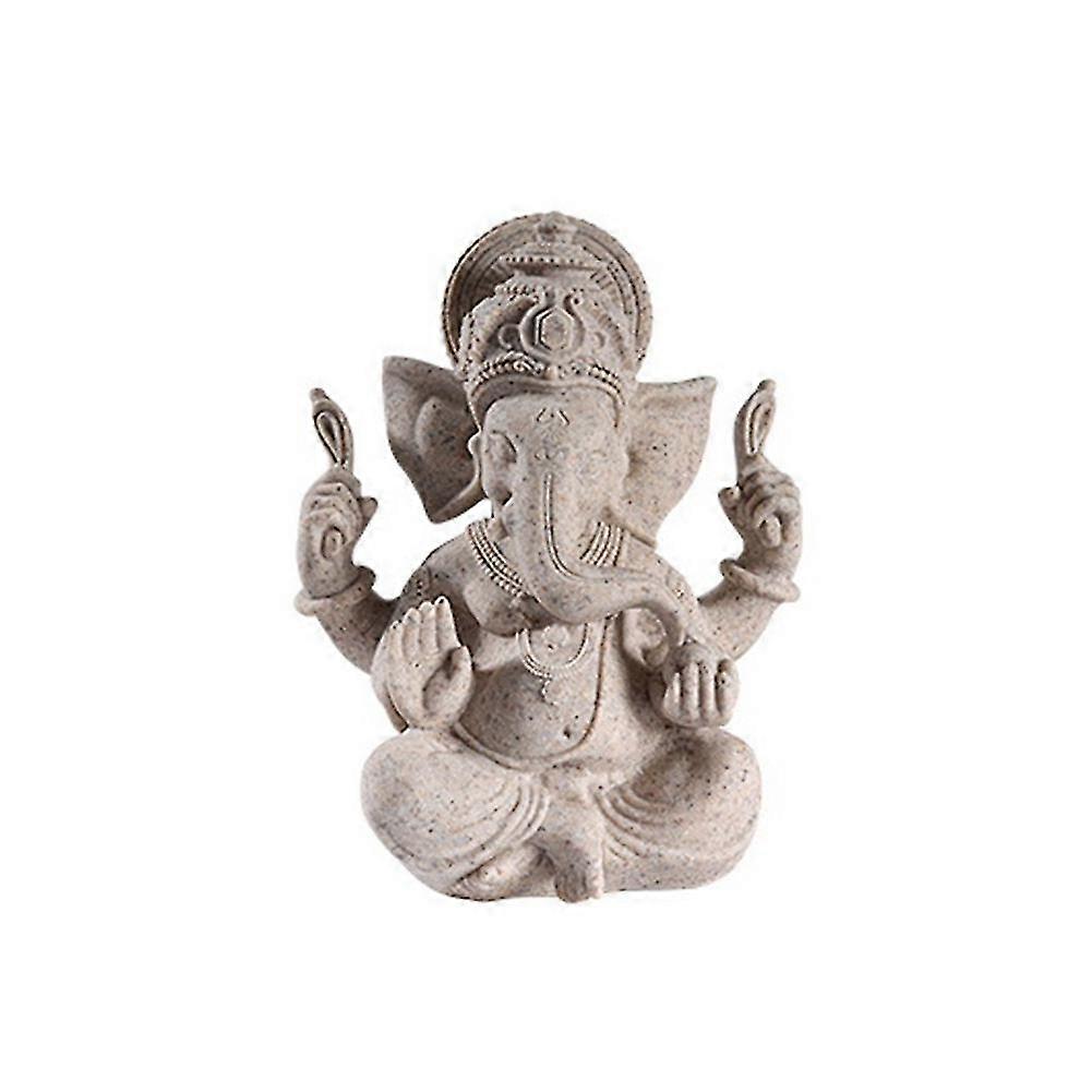 Vintage Sandstone Elephant Indian Ganesha Sculpture For Home Office Art Decorations-a
