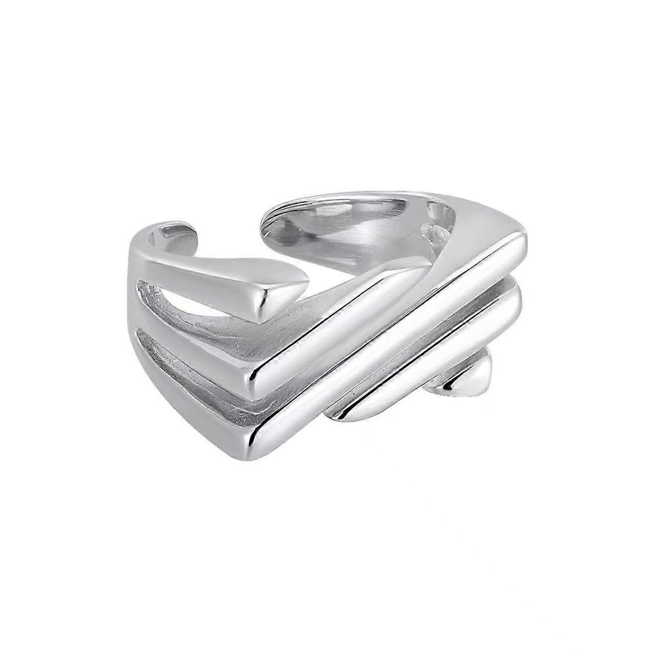 Square hollow multi-layered twill ring open design ring