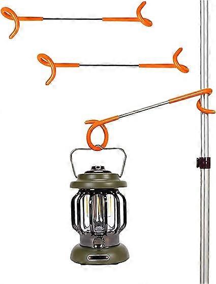 3Pcs Lantern Hook for Camping, Tent Pole Hanging Lamp Hooks, S-Shaped Lantern Holder Hooks for Garden, Two-Way Metal Hook