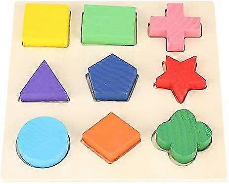 Wooden Puzzles For Toddlers, Wooden Puzzle Stacking Building Block Geometric Block Building Puzzle Funny Kids Wooden Geometry Shape Early Learning Toy