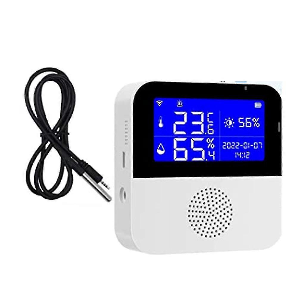 Wi-fi Temperature Hygrometer Sensor With Probe, Room Thermometer Humidity Sensor, Smart Control Hea