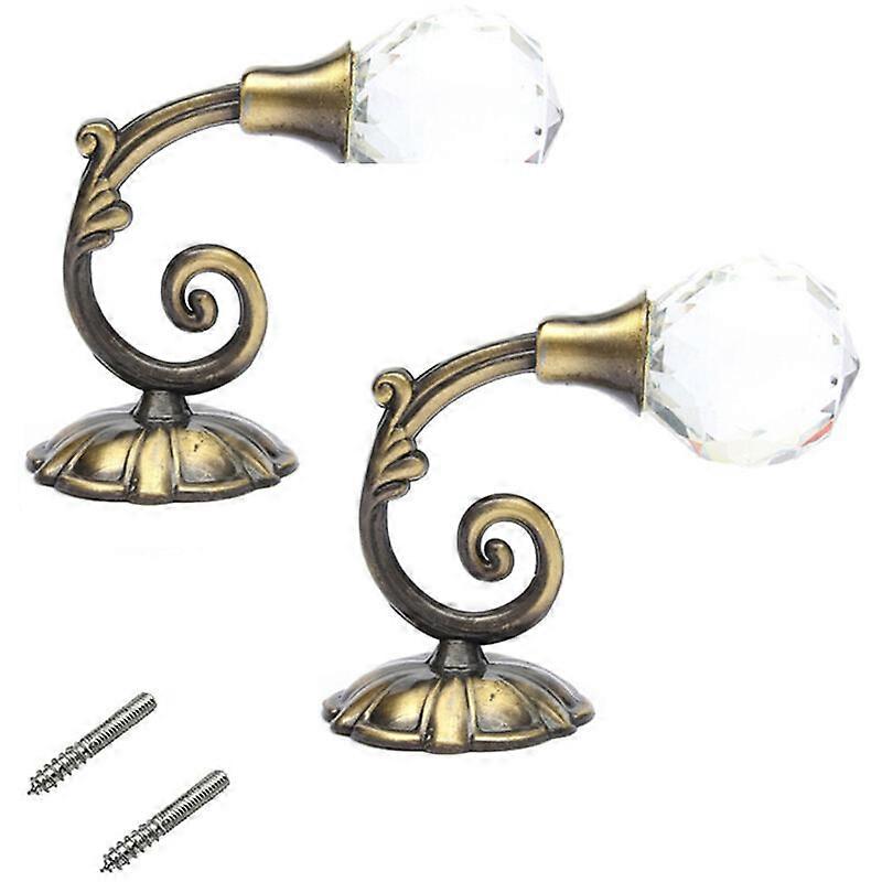 2PCS Clear Crystal Curtain Wall Holdbacks Tassel Curtain Tieback Hook Drape