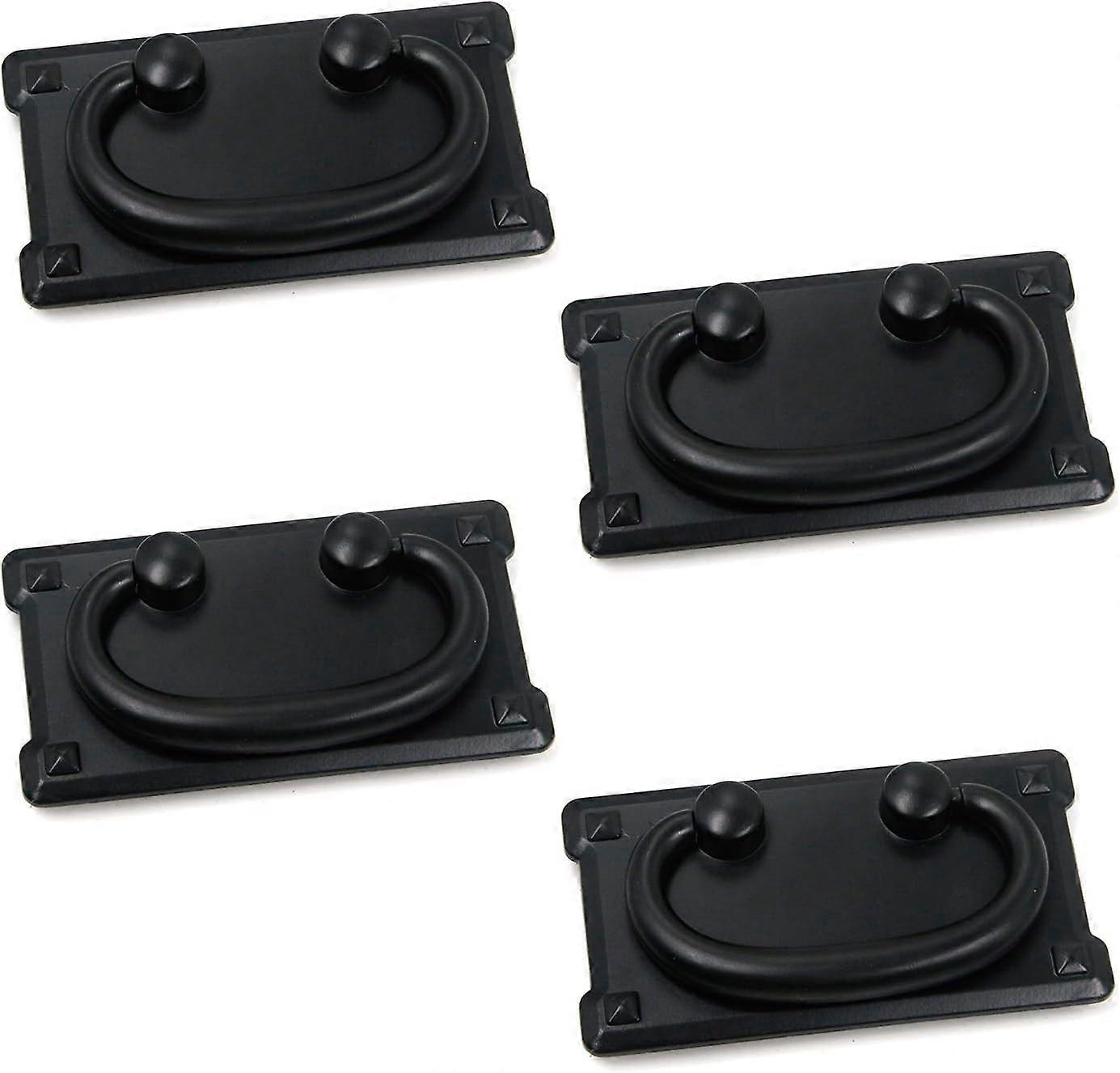 4-Pack  Zinc Alloy Rectangular Pull Handle Locker Bail Cabinet Ring Pull Elliptical Grip