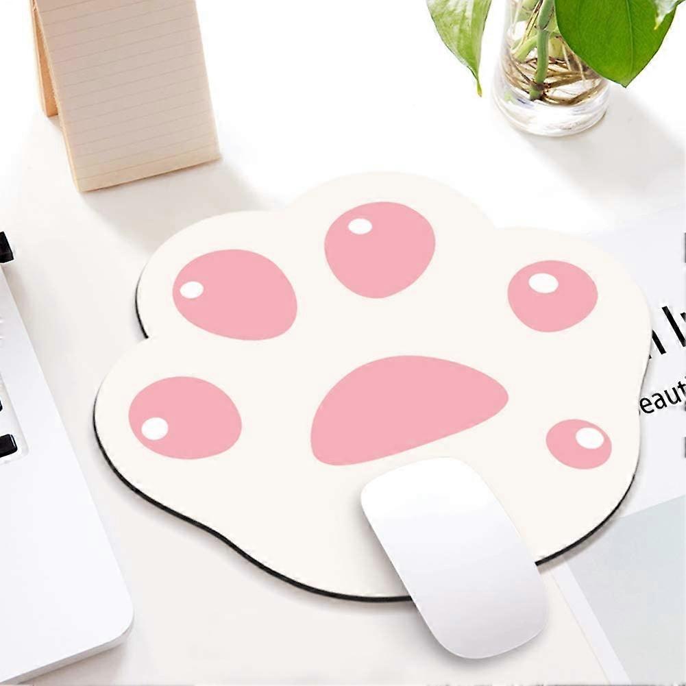 Mouse pad with cat pattern - Cute cartoon mouse pad (1 piece, pink / white paw, 28 x 25 mm)