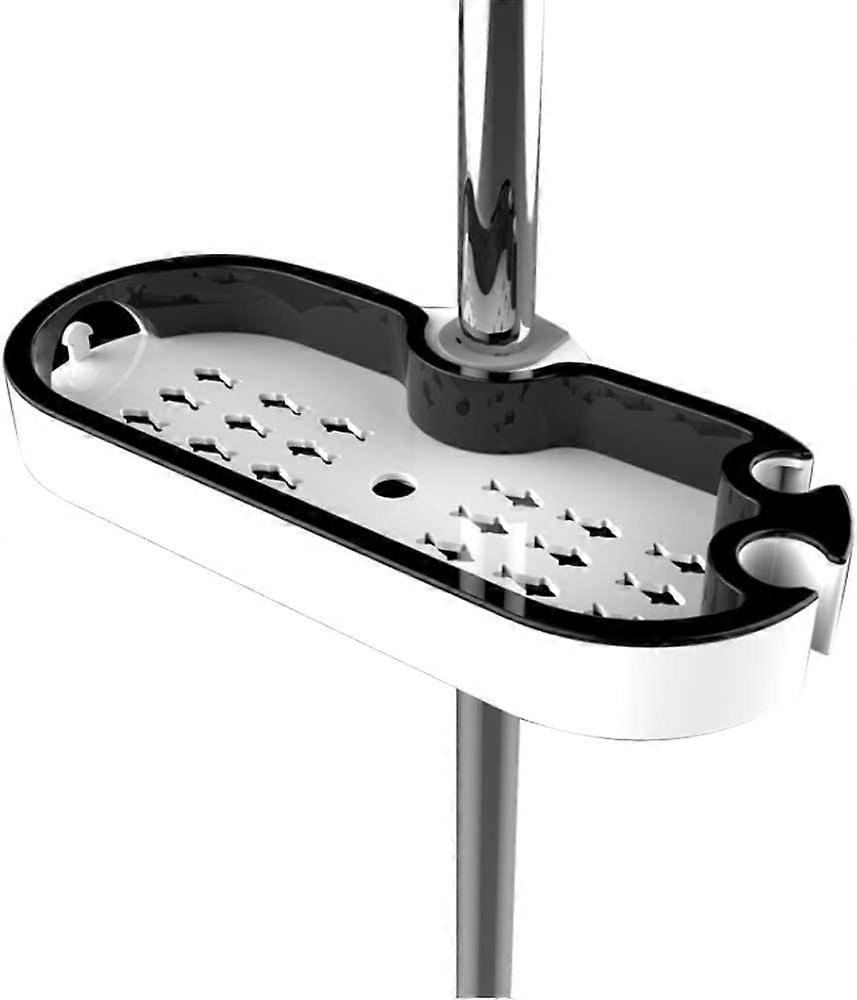 Adjustable Bathroom Storage Rack Riser Rail Soap Dish