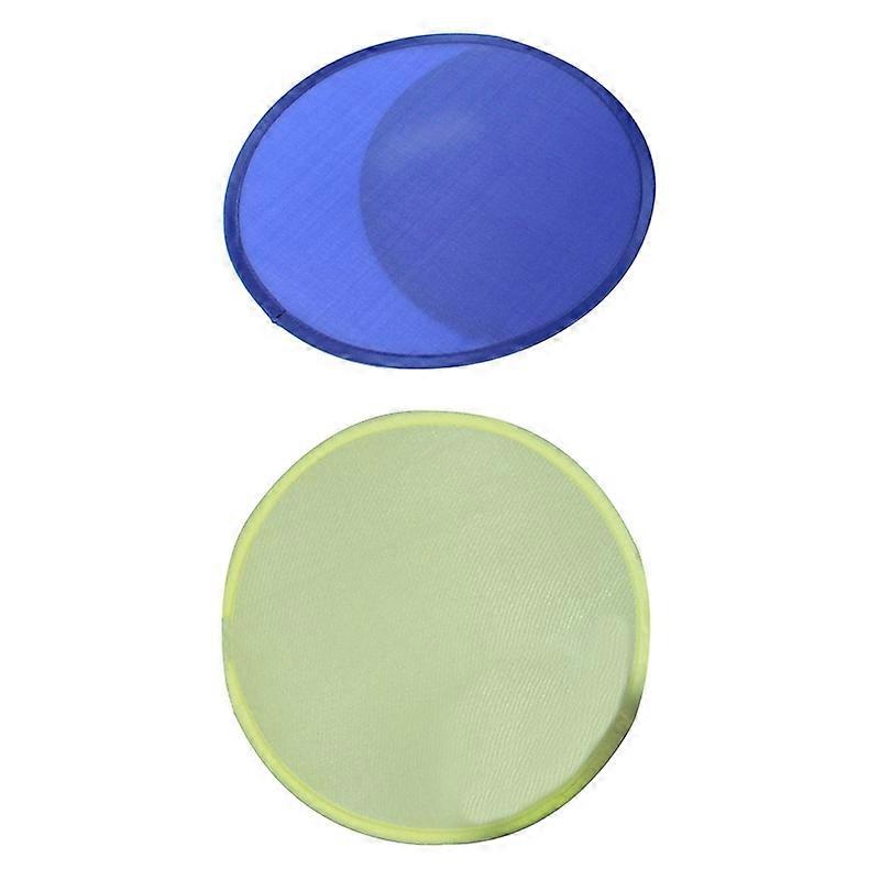 Foldable Round Fan-Blue & Foldable Round Fan-Yellow