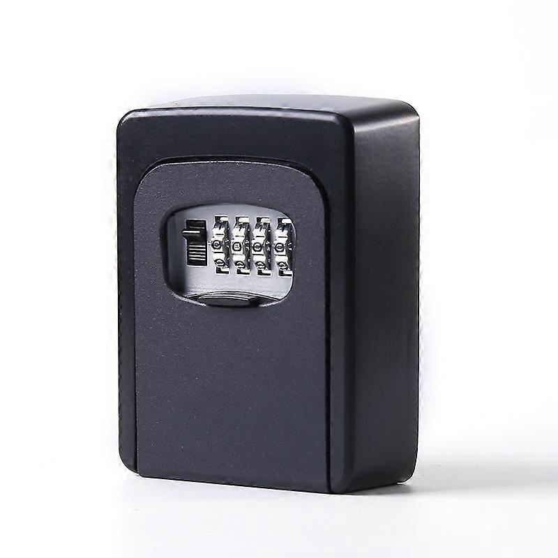 Secure Key Box with Code, Wall-Mounted Key Box with 4-Digit Code, Outdoor Waterproof and Rustproof Key Box, Resettable Code (Black)