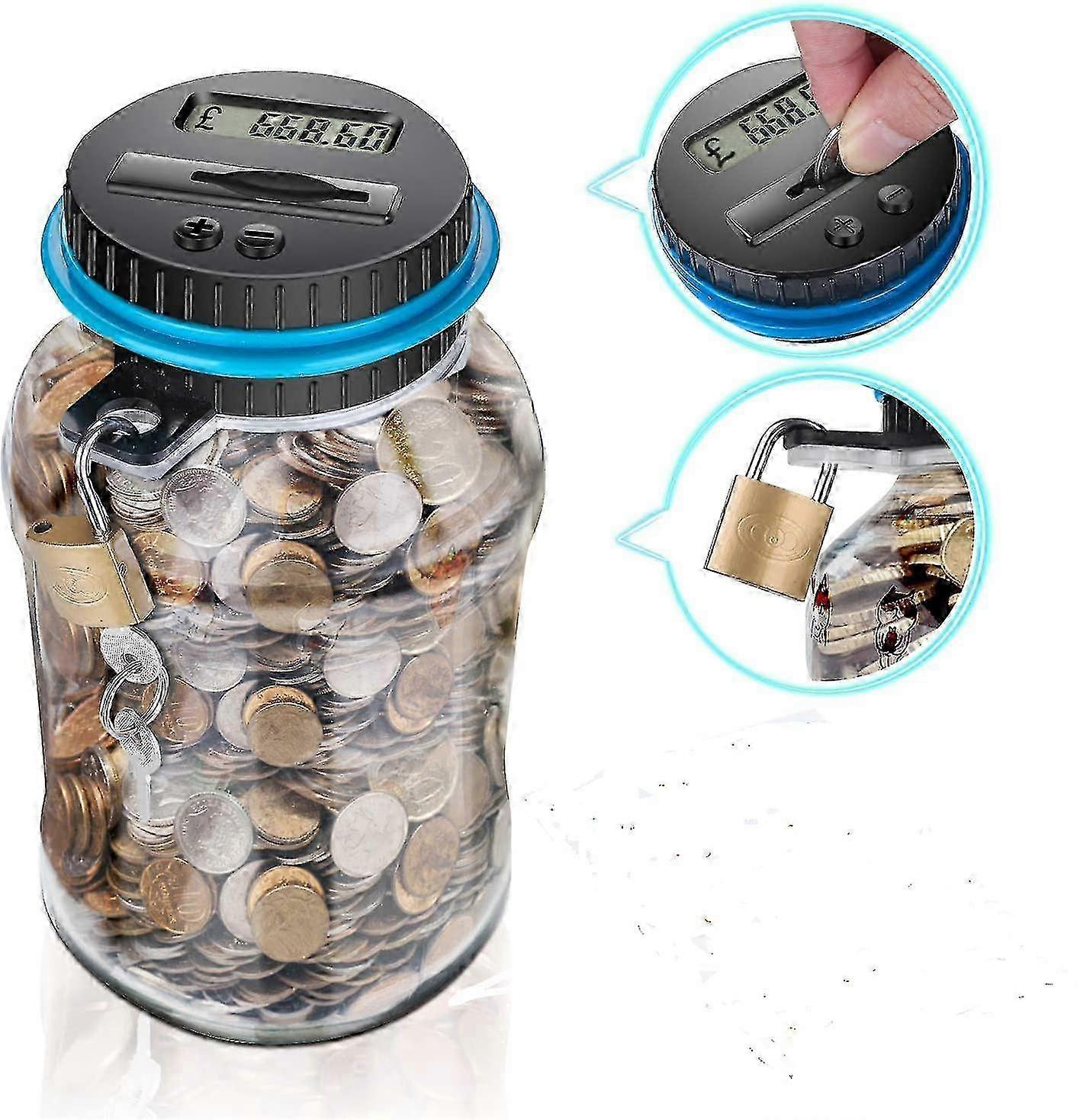 With Lock Money Box, With Counter Cash Box, Electronic Coin Counter Lcd Display Numbers