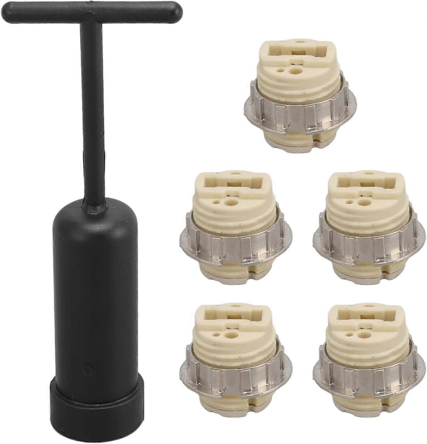 5PCS G9 Lamp Holders, Ceramic Light Base Sockets with Removal Tool, Temperature-Resistant Design