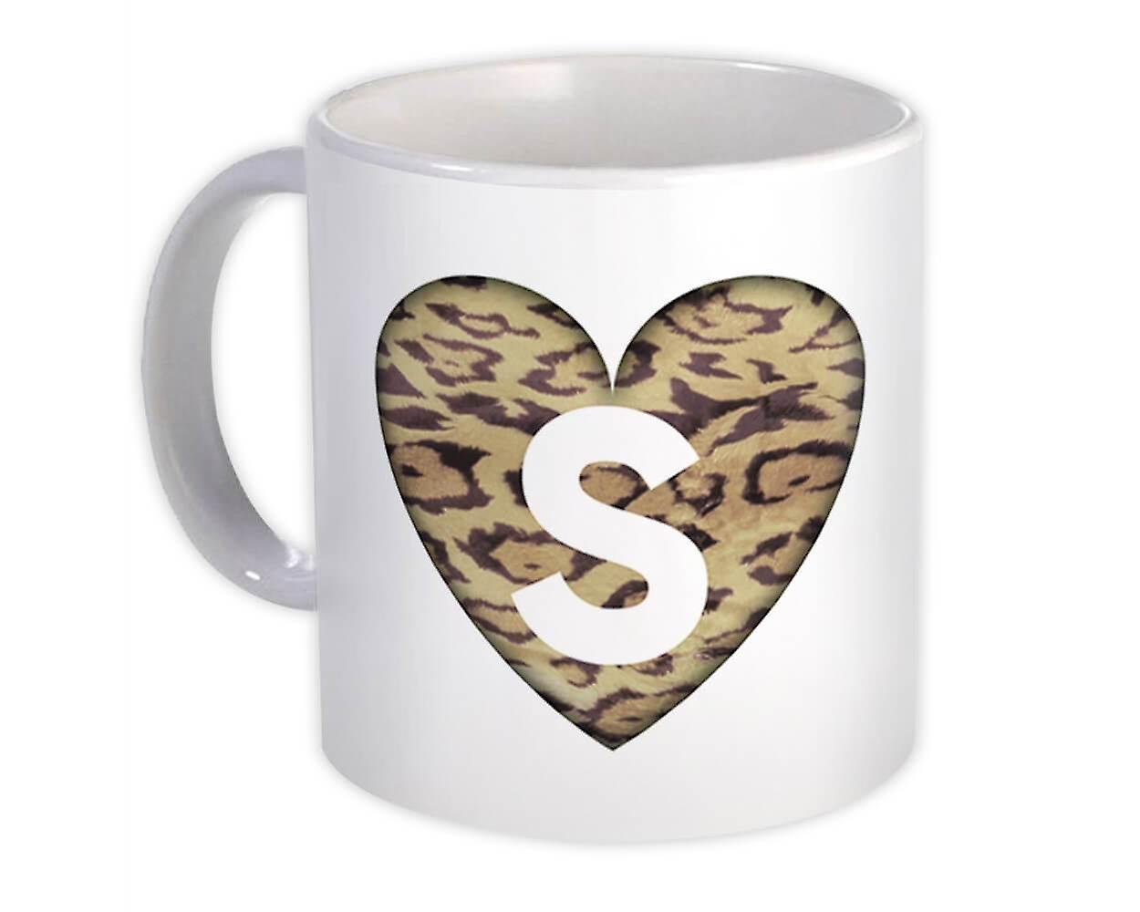 Geschenkbecher: Monogramm Buchstabe S Gepard