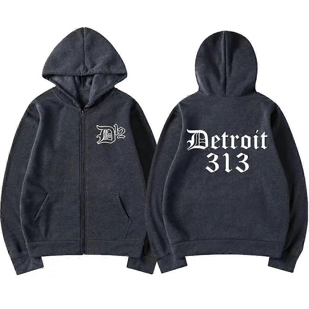 D12 Band Rapper Eminem Zipper Hoodie Detroit Michigan 313 Men Women Fashion  Zip Up Hoodies Sweatshirt Jacket Hip Hop Streetwear