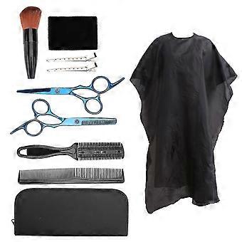 10pcs/set Simple Hairdressing Scissors Kit Barber Scissors Flat Tooth Comb Kit