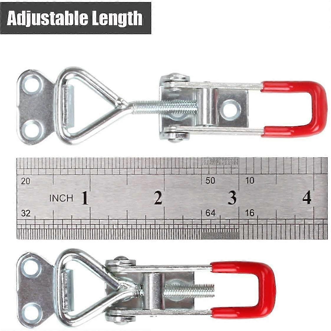YH 6pcs Toggle Catch Latch Adjustable Cabinet Boxes Case Chest Catch Metal Toggle Clamp Latch Hasp Heavy Duty 100kg/220lbs Holding Capacity