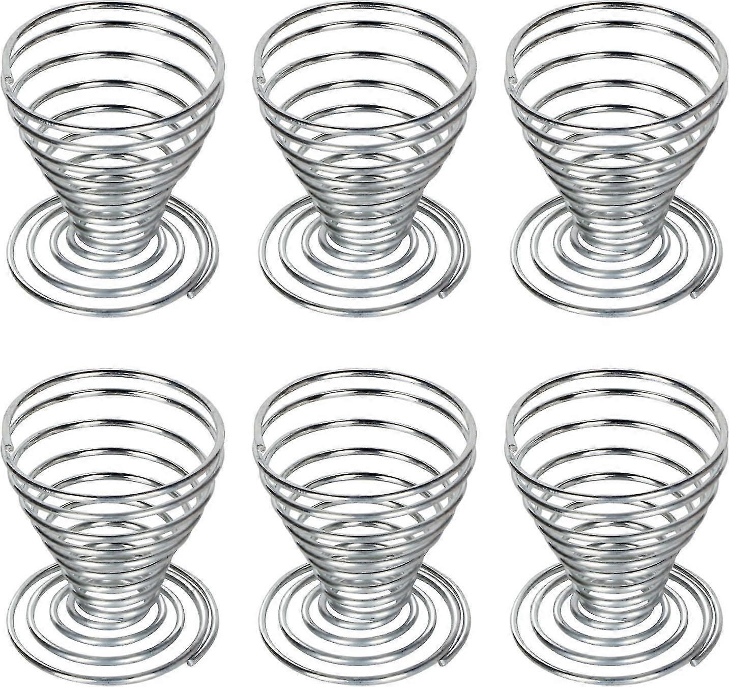 6 x edelstahl eierbecher stahldraht spiralfeder