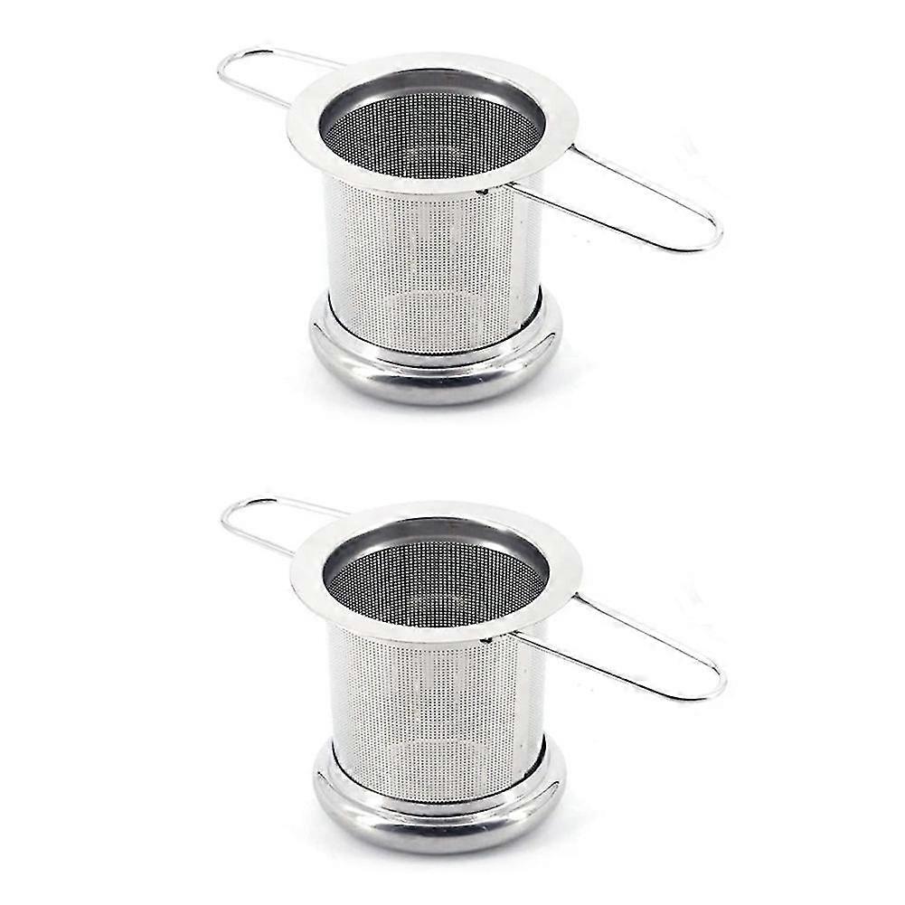 Tea Strainer, Loose Tea Brewer, Ultra-fine Mesh Loose Tea Device Foldable Handle Design With Lid ,2 XYT