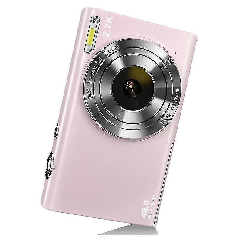 Digital Camera With Auto Focus, 2.7k 48mp Camera With 2.8 Inch Screen Stylish Camera For Teens-pink