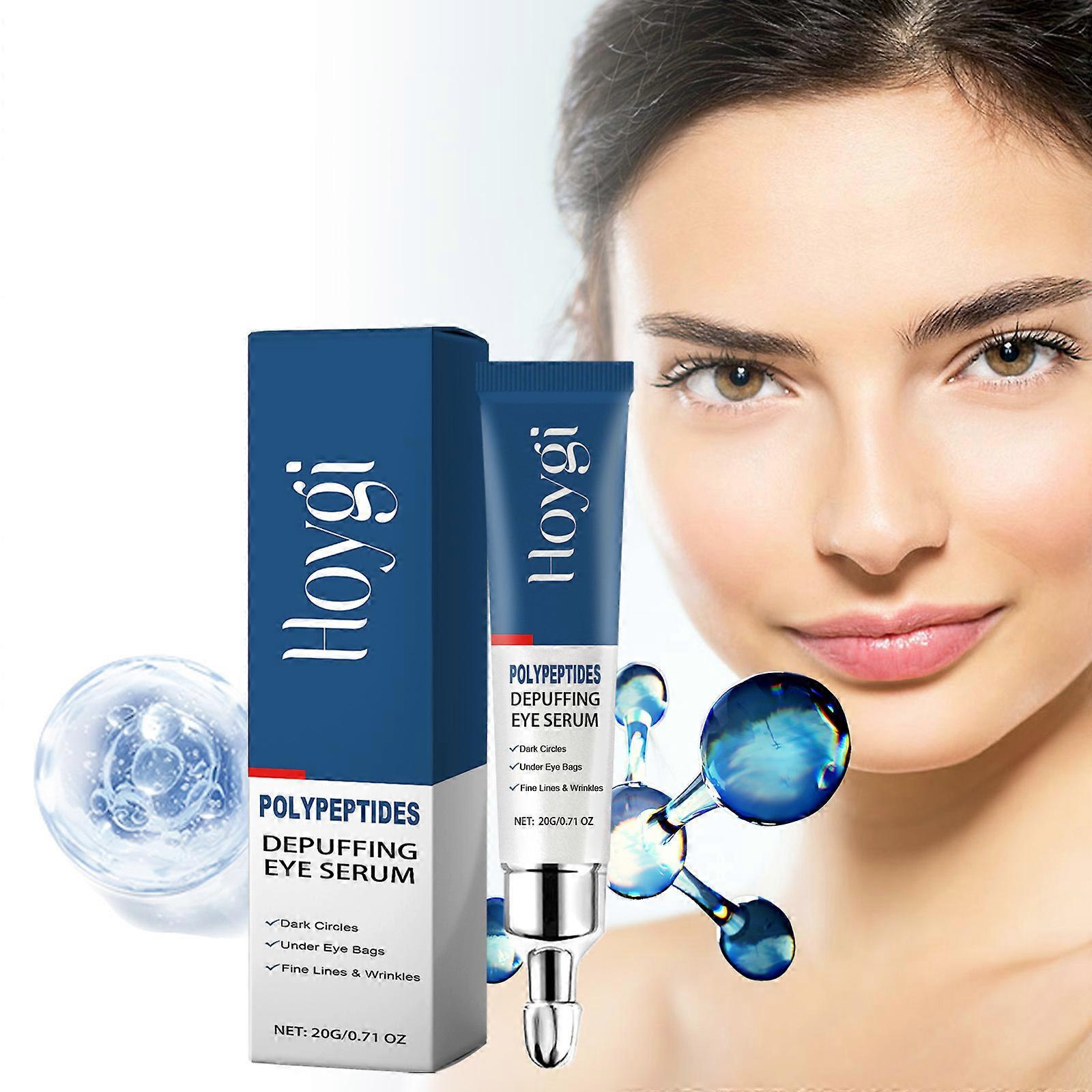 Polypeptides Depuffing Eye Cream, 20g Anti-Wrinkle Eye Cream, Firming Moisturising Eye Cream against Dark Circles, Puffiness & Under Eye Bags