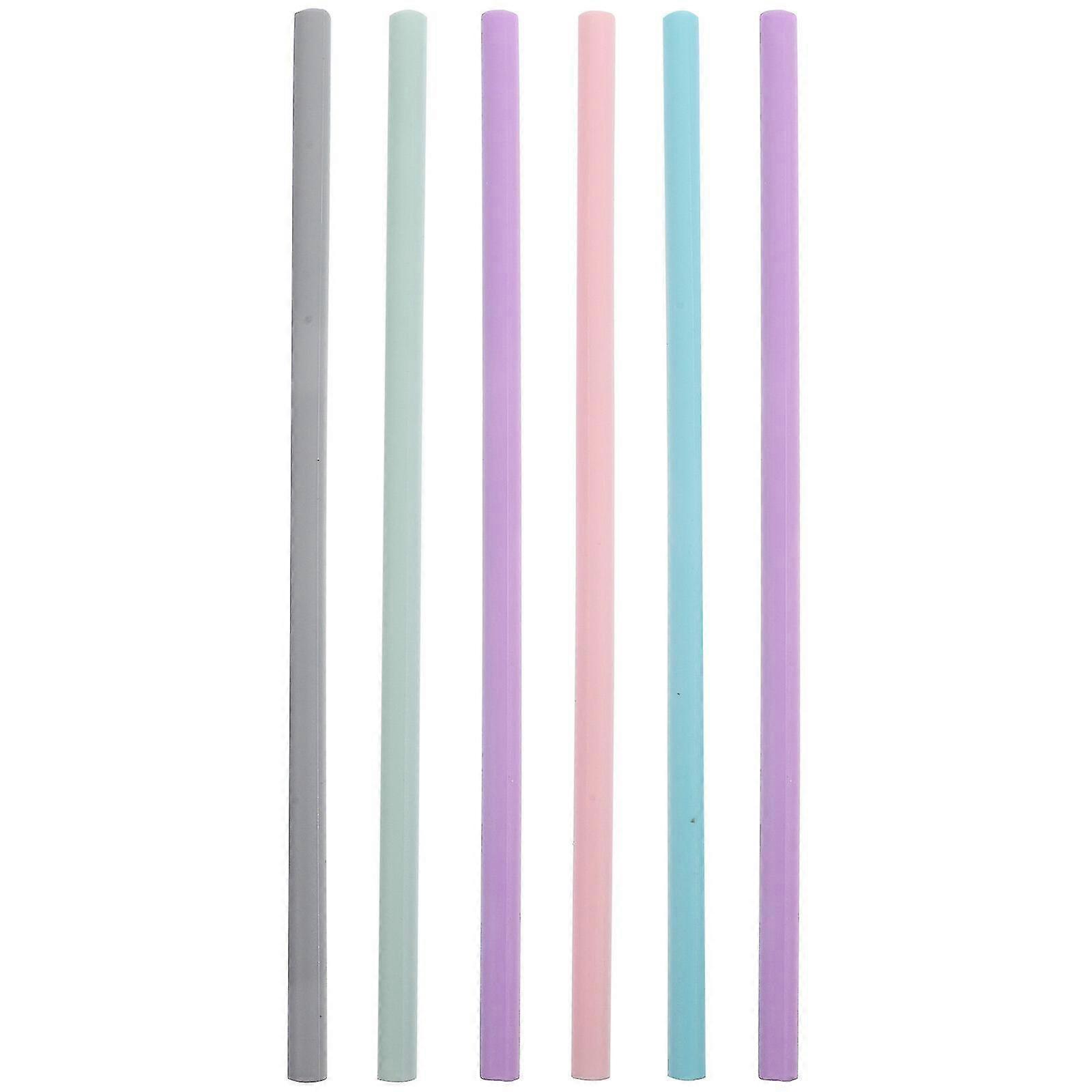 6 قطع سيليكون القش كوكتيل القش شرب القش سيليكون عصير القش القش على التوالي