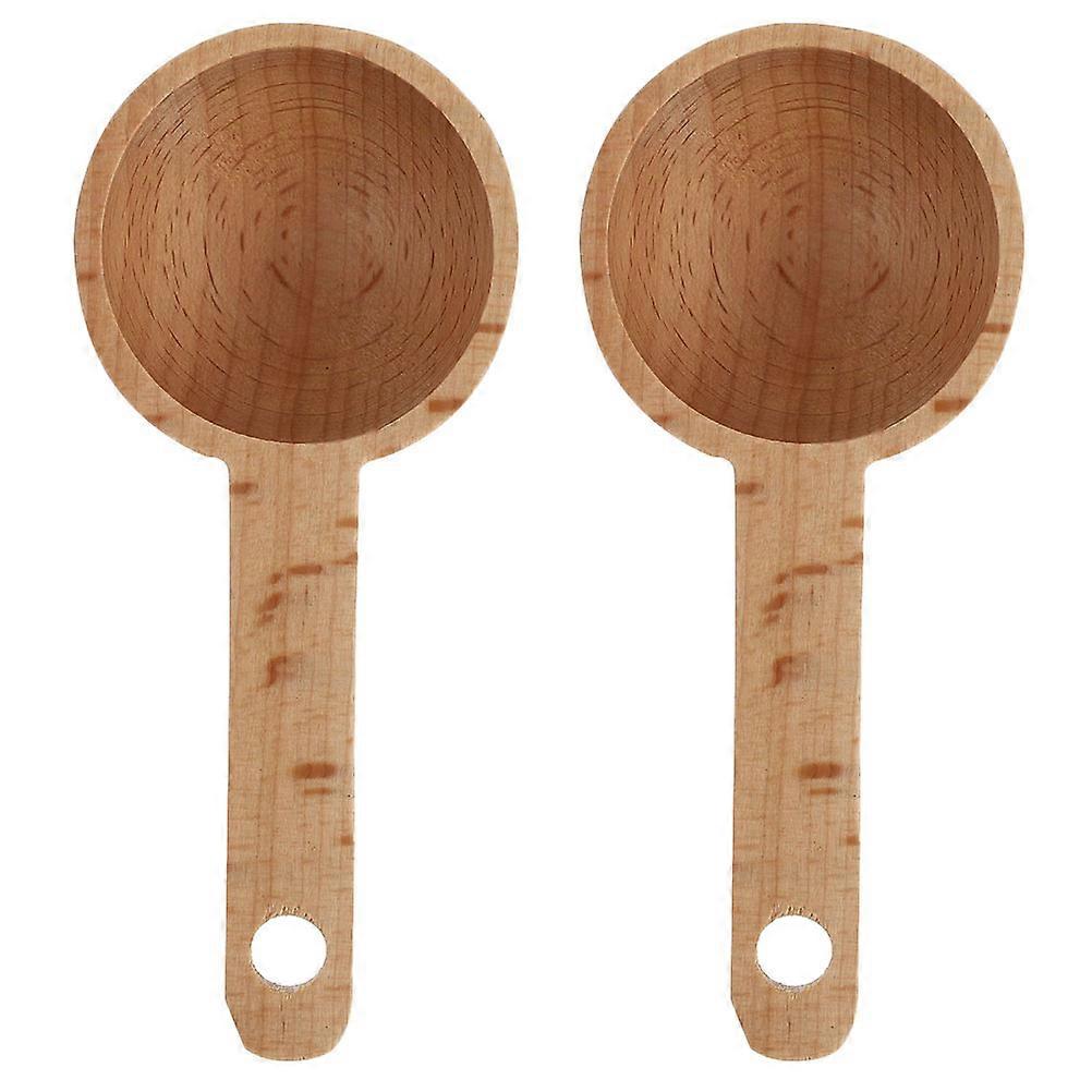 2Pcs Creative Powder Scoops Practical Wooden Spoons Simple Measuring Tools