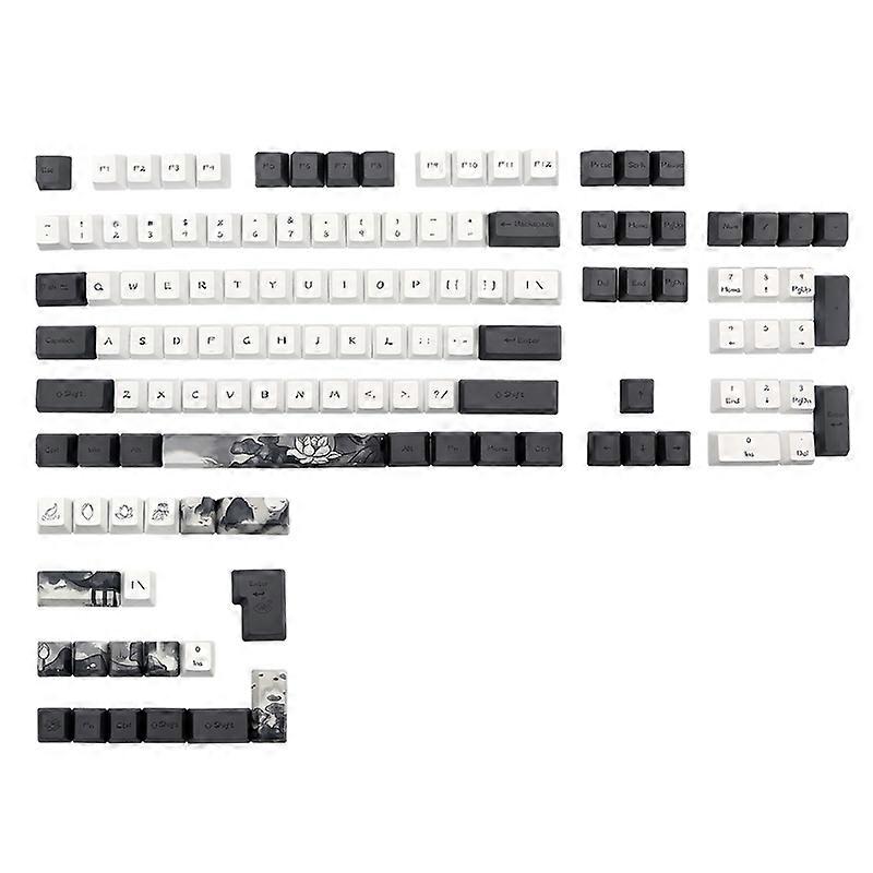 124 Custom Ink Lotus Keycaps OEM Profile Suitable for Cherry MX Switch KeySet