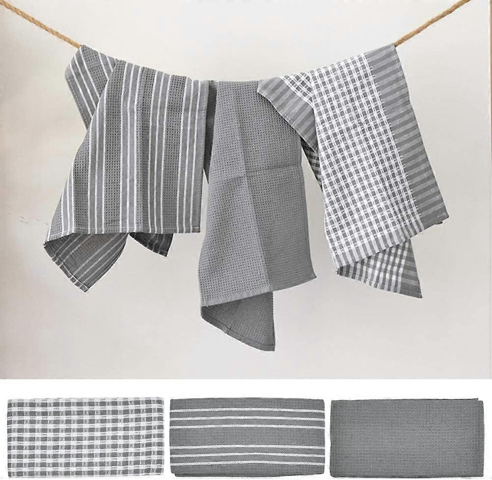 3 Pcs 100% coton Torchons Serviettes De vaisselle Torchons Ensembles de serviettes en tissu Serviettes