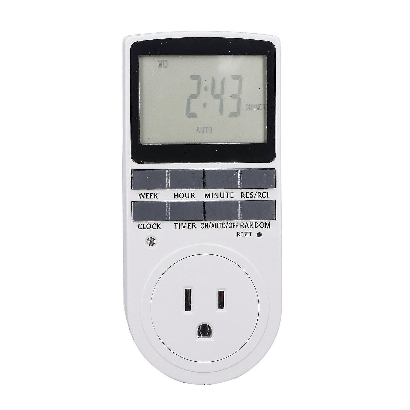 Digital Timer Socket US Plug 120V, Intelligent Energy Saving Power Outlet with Timing Function