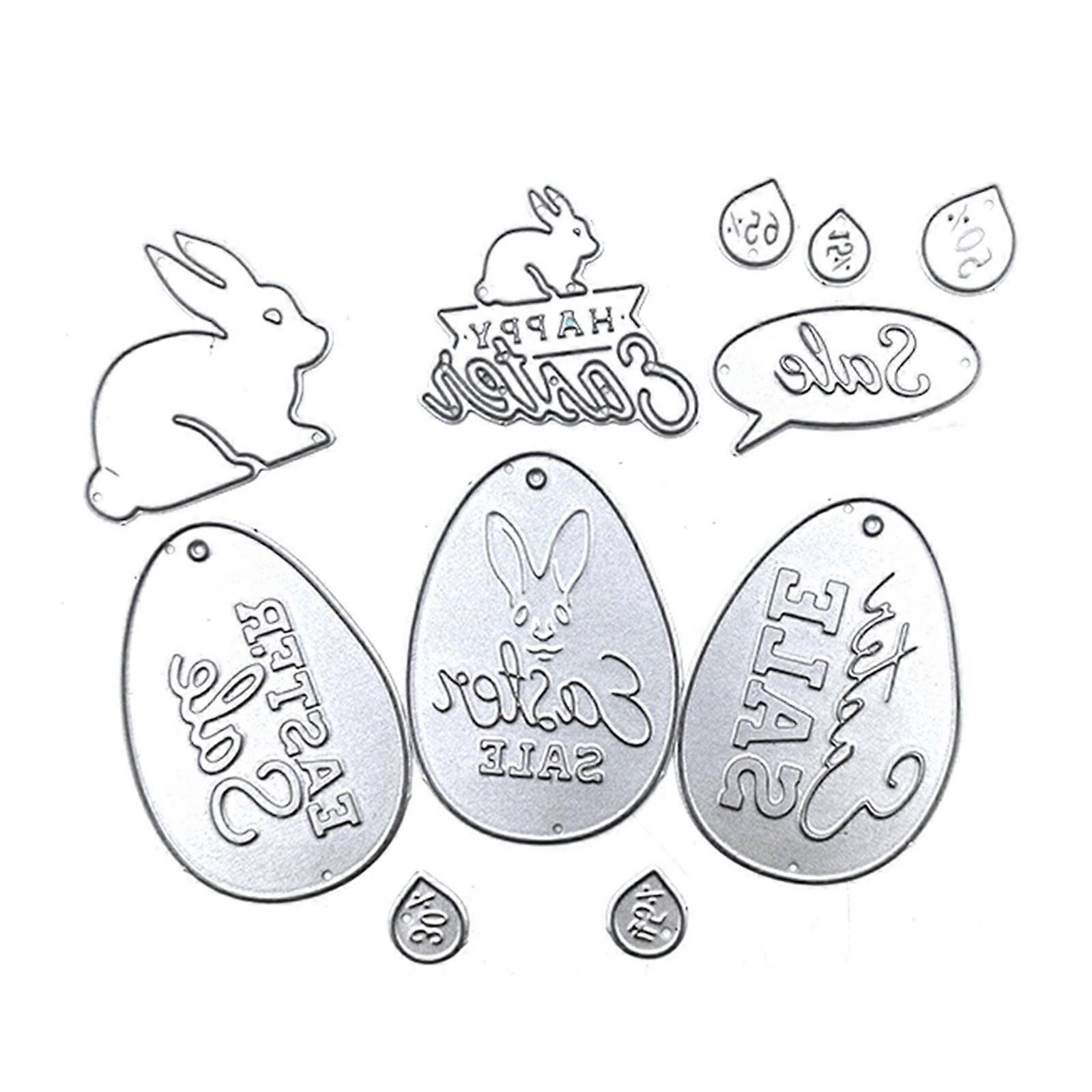 Easter Theme Metal Cutting Dies Easter Bunny Eggs Die Cuts Embossing Template