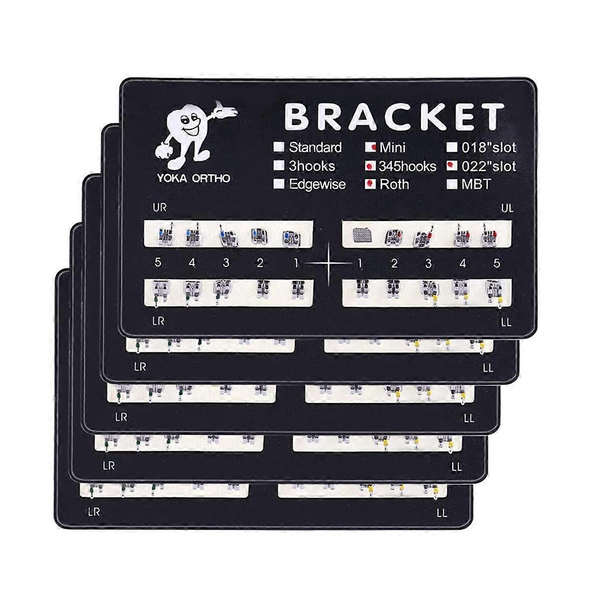 歯科用ブラケット、ブレース用ブラケット、5セット100個の歯科用ブレース歯モデルミニ022スロット345フック