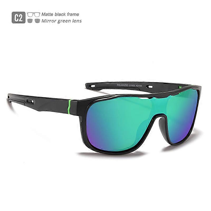 KDEAM One Piece Shape Gepolariseerde Zonnebril Heren Sport Shield Bril Oversized Verminderen windvang Ontworpen Frame