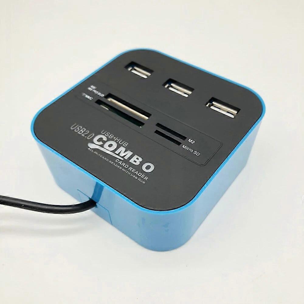 OULLX USB 2.0 Hub Combo Splitter 3 Ports Docking Station All In One SD TF M2 MS/Pro Duo Card Reader Adapter For PC Laptop