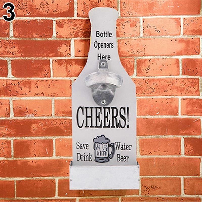 1Pc Retro Creative Wall Mounted Beer Style Decorative Hanger Bottle Opener