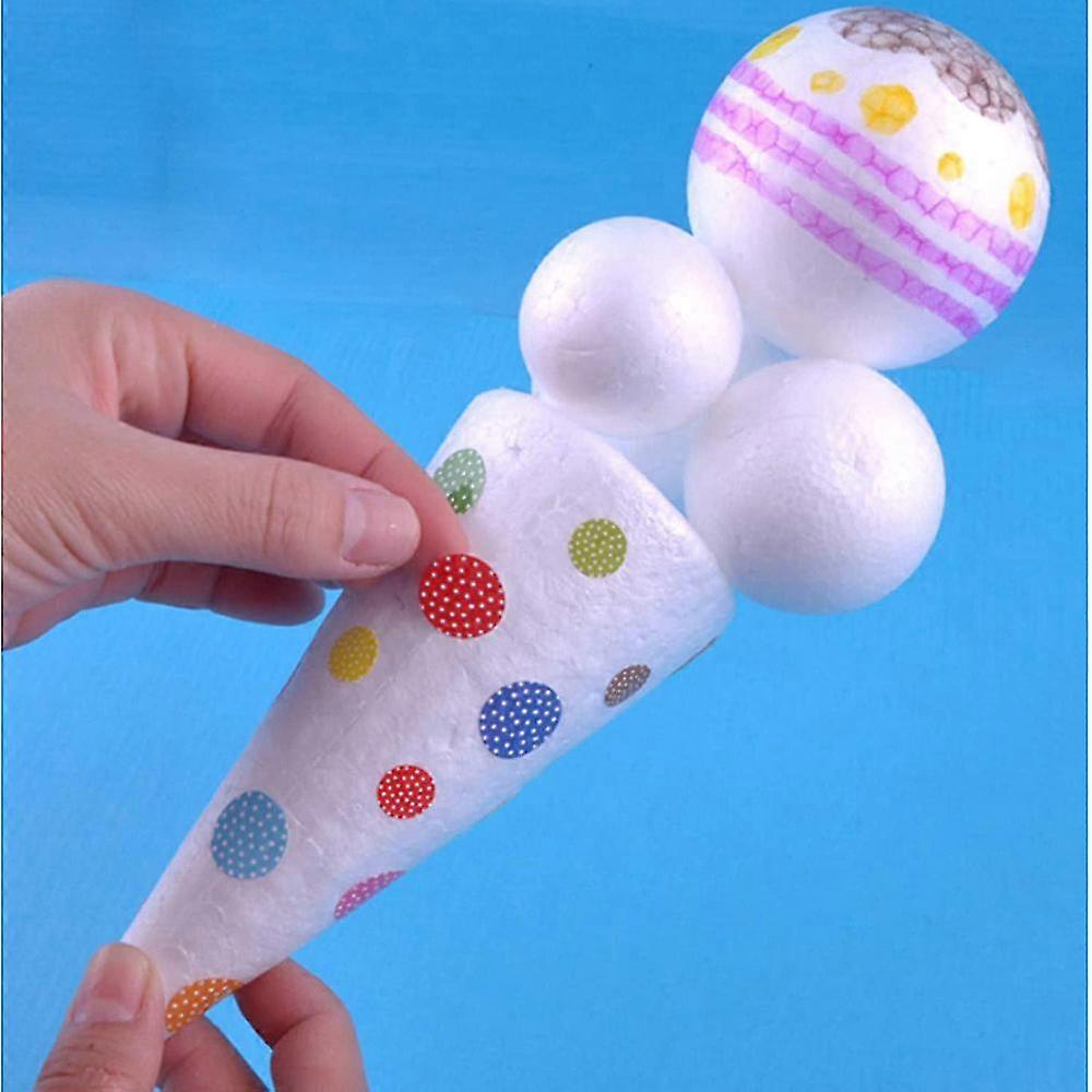 130 Pack Craft Foam Balls, 7 Sizes Including 1-4 Inches, White Polystyrene Smooth Round Balls, Foam Balls For Arts And Crafts - PW