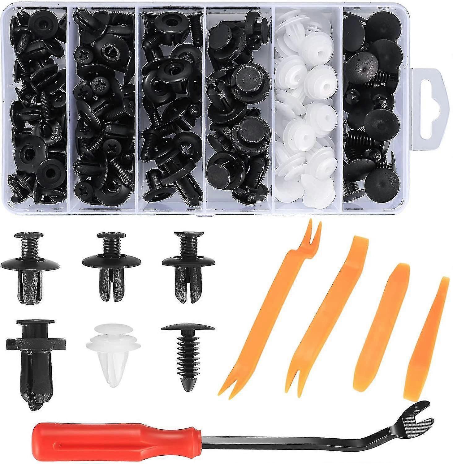 100個の車体トリムクリップ、車のリテーナークリップ、ユニバーサルカーオートトリムクリップ