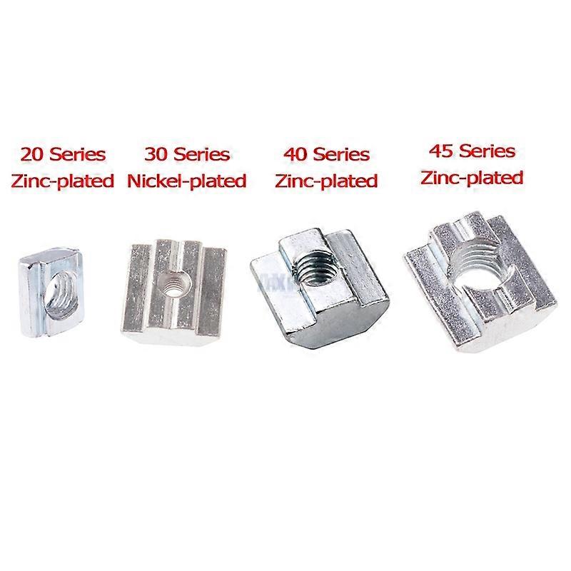 AXK 2020 3030 4040 4545 Aluminum Extrusion Profile T Block Square Nuts M3 M4 M5 M6 M8 M10 T-Track Sliding Hammer Nut T Slot Nut