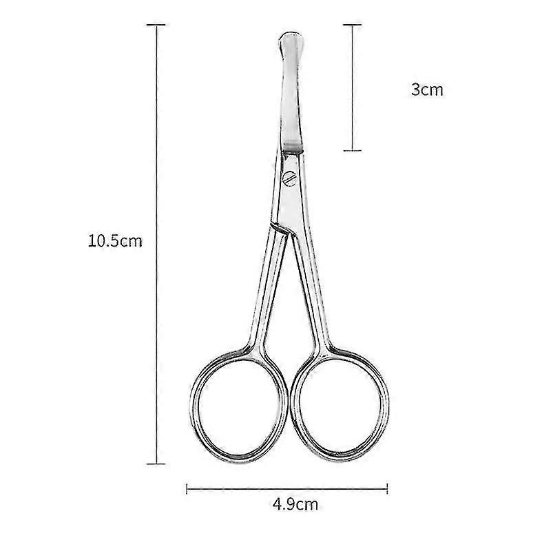 Rounded Tip Scissors | Multipurpose - Best For Nose & Eyebrows & Ear & Beard & Mustache 3pcs