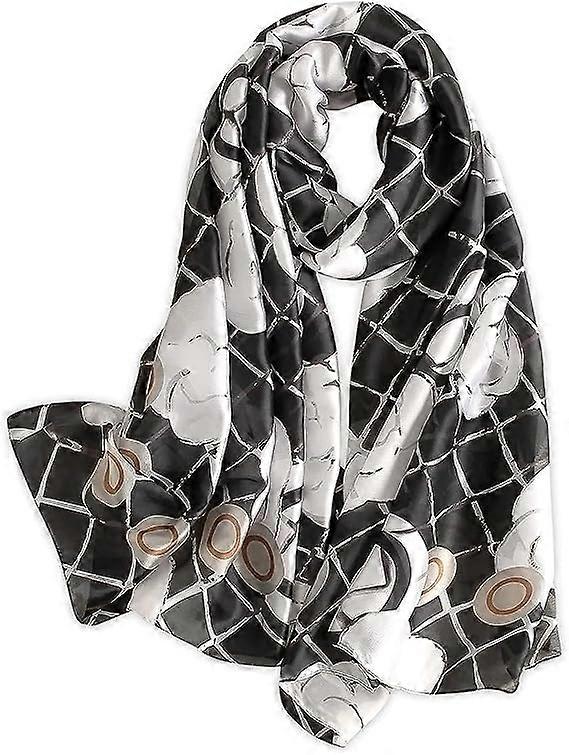 silke skjerf kunst blekk maleri blomstertrykk elegant skjerf morsdag gave langt skjerf fargerike strandsjal