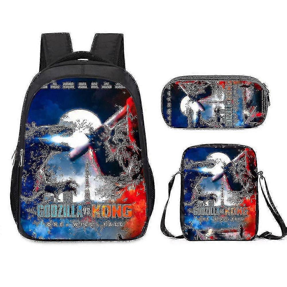 Naiwang Vs. King Kong Schoolbag, Pencil Case, Three-piece Backpack Fo