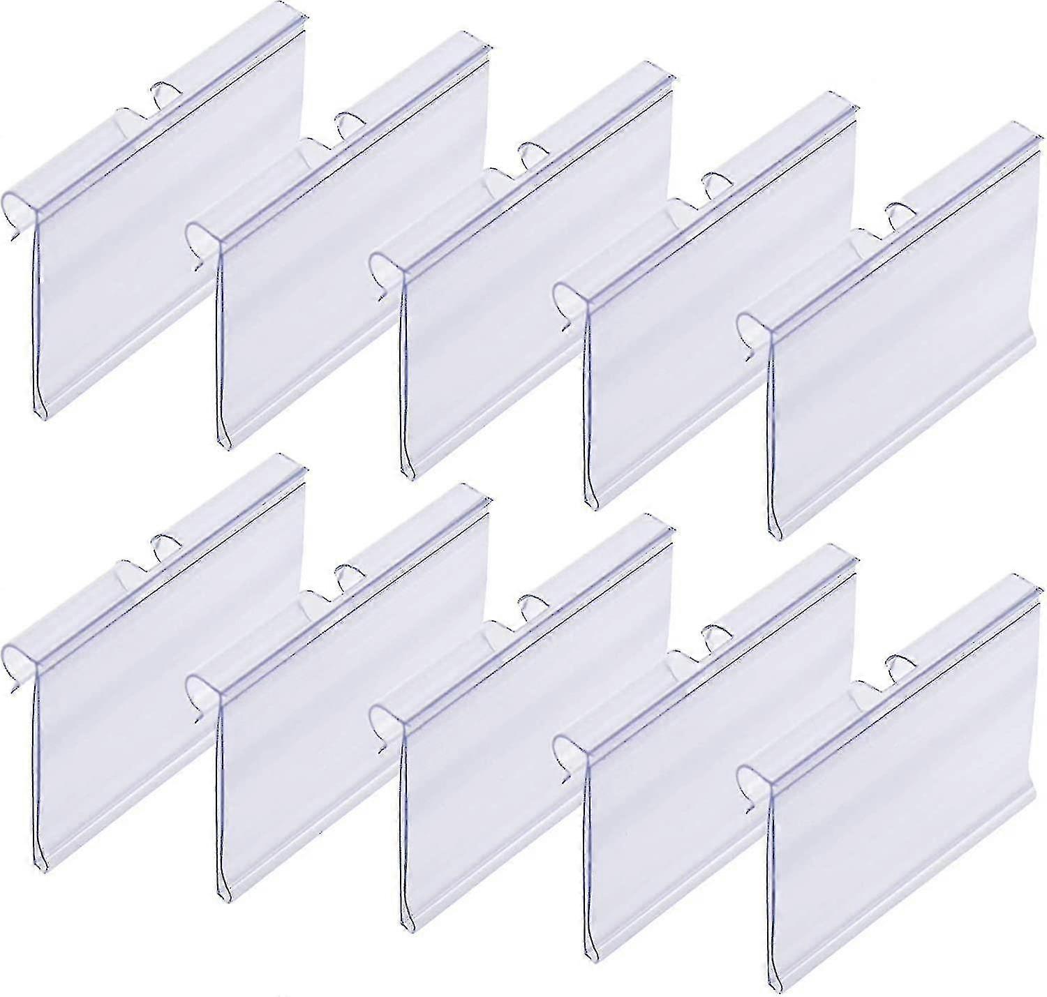 Clear Plastic Label Holders For Wire Shelf Retail Price Label, Basket Bin Labels Clip On, Labels For Storage Bins, Merchandise Sign Display Holder For
