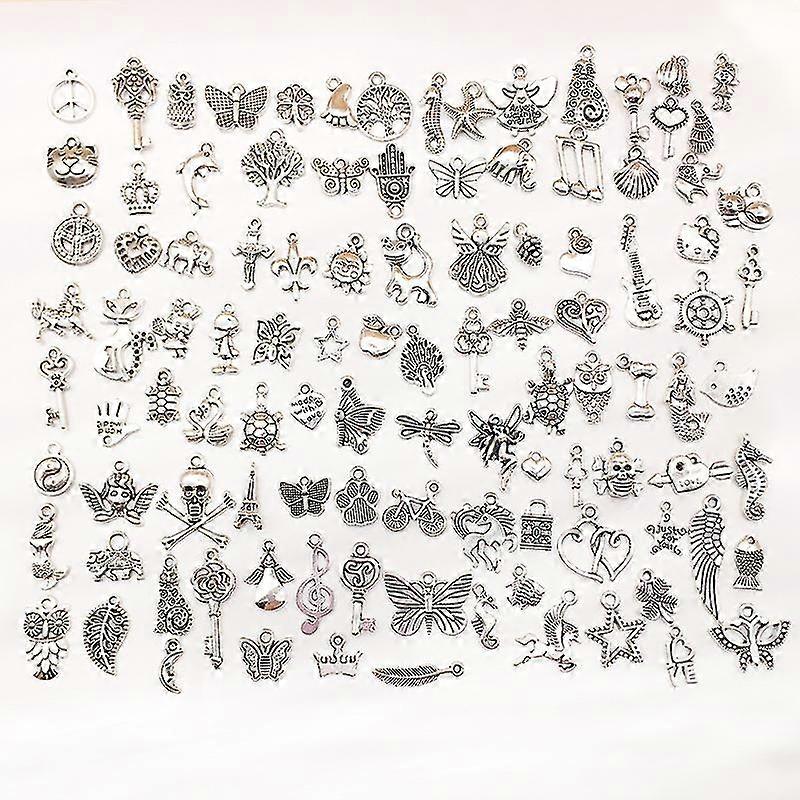 100 stücke Schmuck Machen Charme Gemischt Glatte Metall Charm Anhänger Diy Für Halskette Armband
