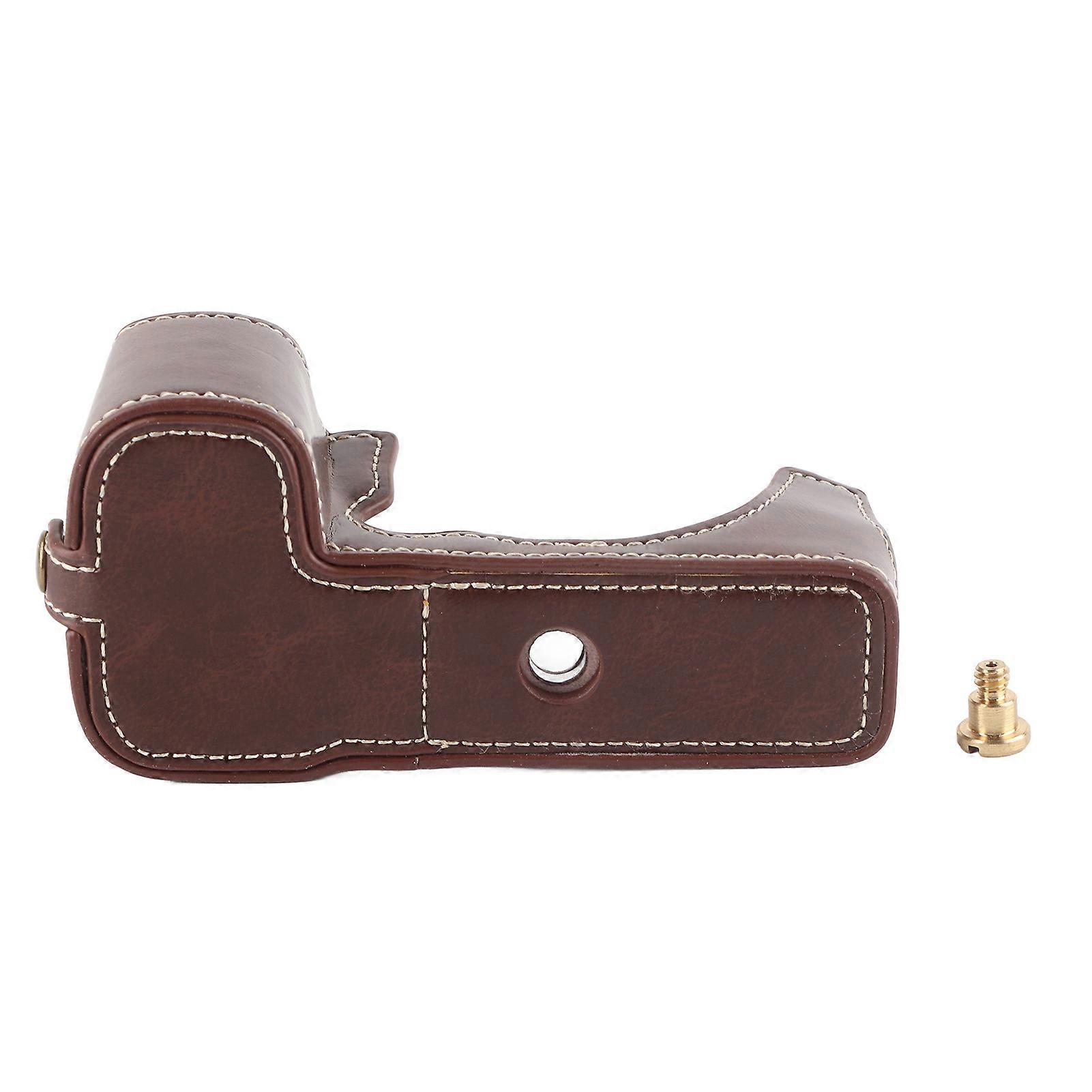 Leather Half Case for X-S10 Camera, Coffee Color, 80g Lightweight