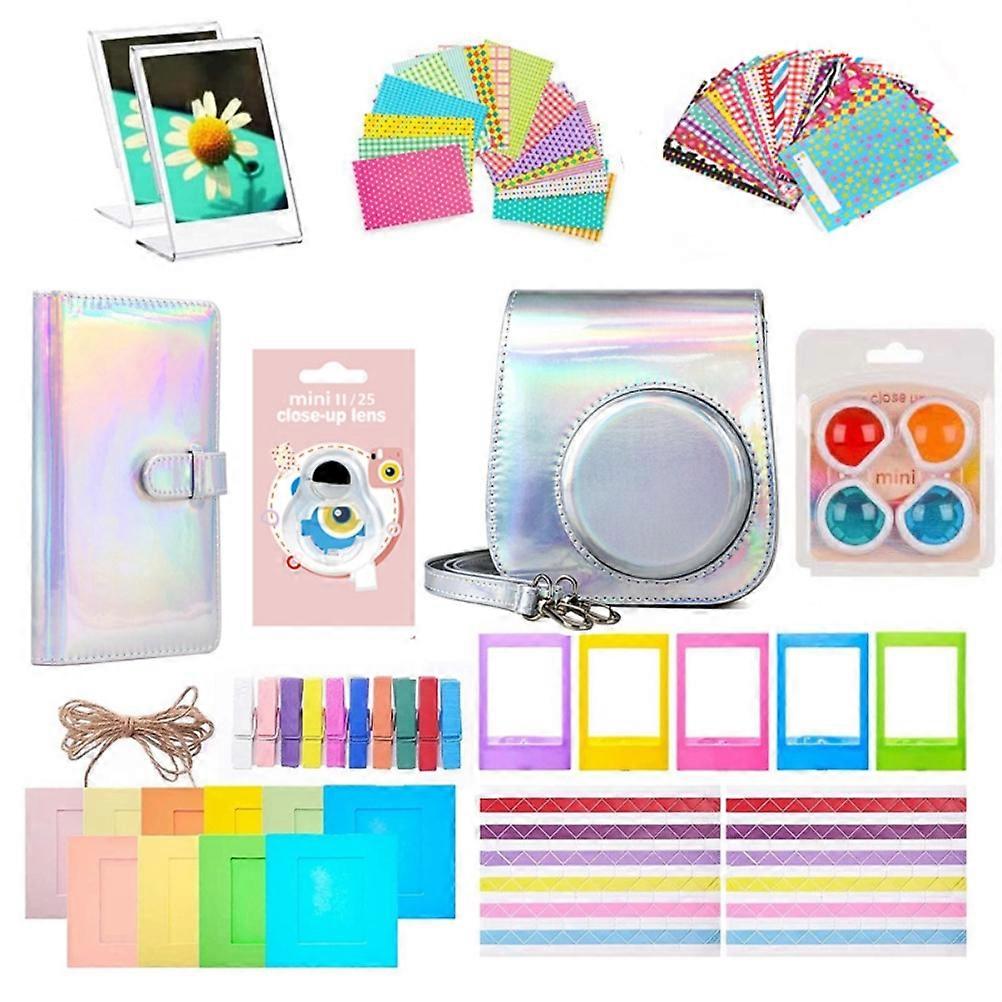 12 in 1 Camera Accessories Colorful Camera Bag Compatible for Instax Mini 11 Instant Camera for Collecting and Viewing Photos