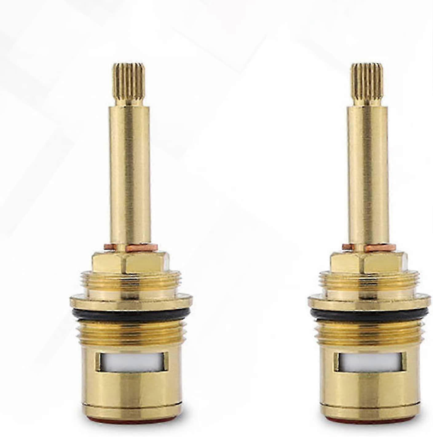 2pcs Brass Ceramic Faucet Valves Replacement Cartridges(red+blue) - JA