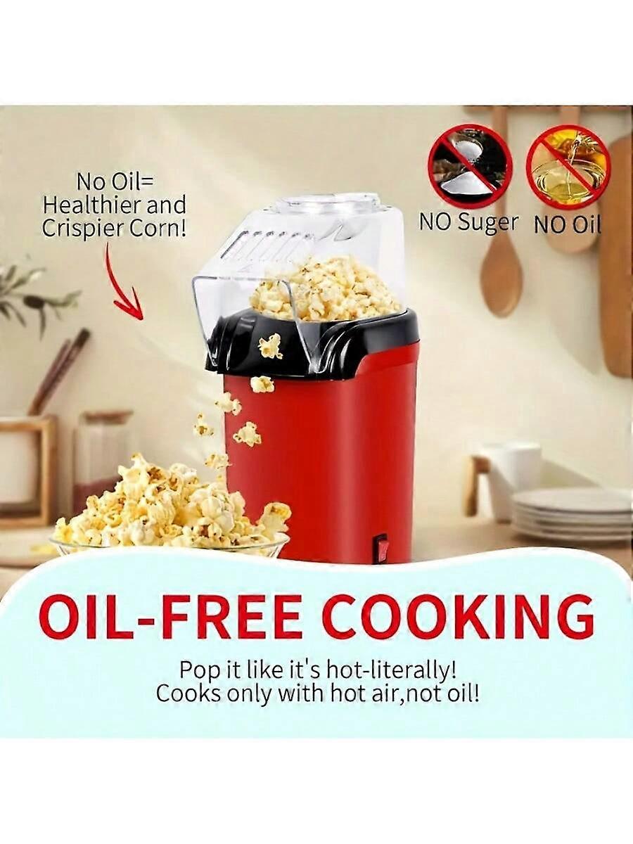Electric Popcorn Maker, Hot Air Popper With US Plug, No Oil Required 110-130V Power Supply, Portable Mini Popcorn Machine, Durable PP Construction For