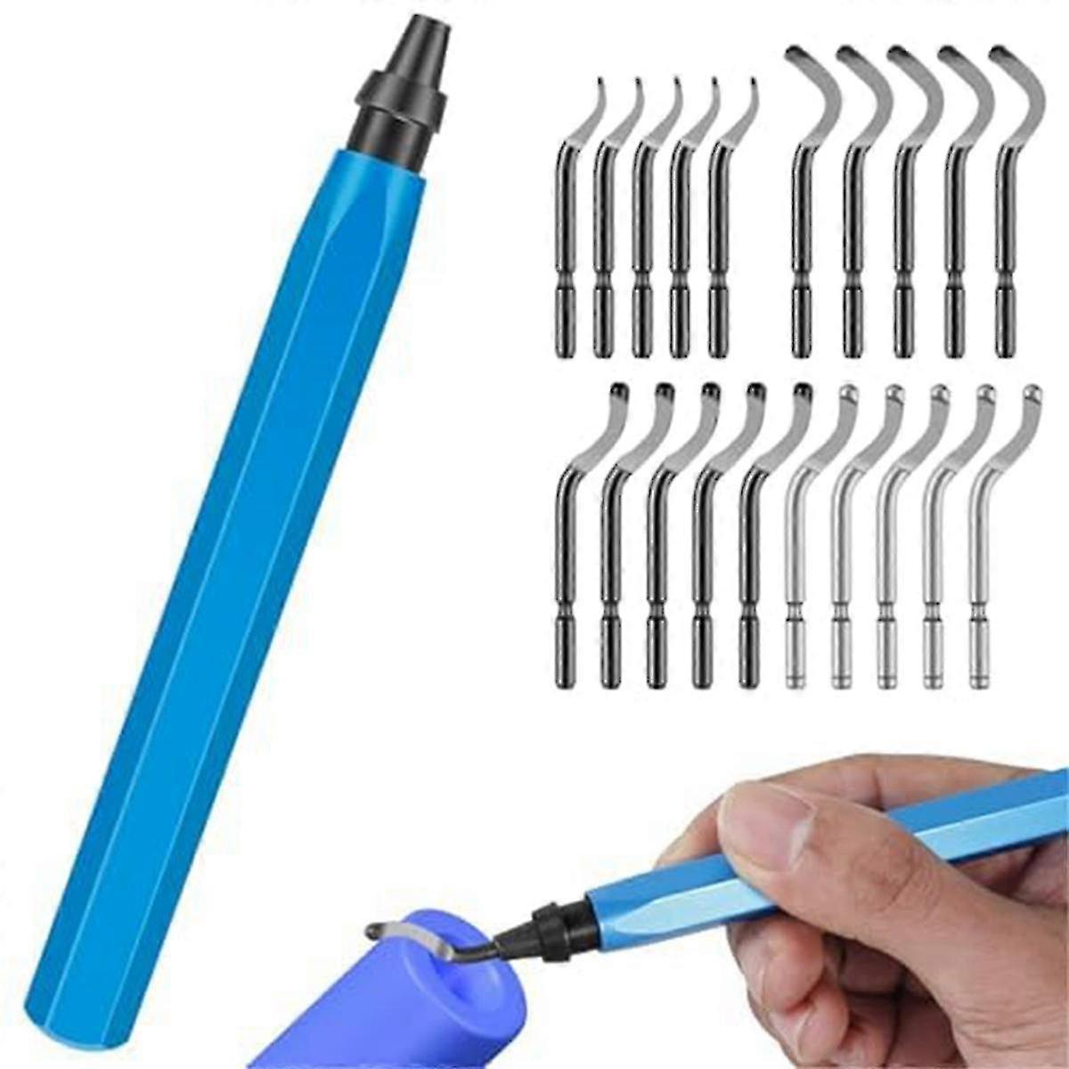 Deburring Tool With High-speed Steel Blades, 360 Degree Rotary Head, Professional Burr Removal Tool For Metal, Resin,b