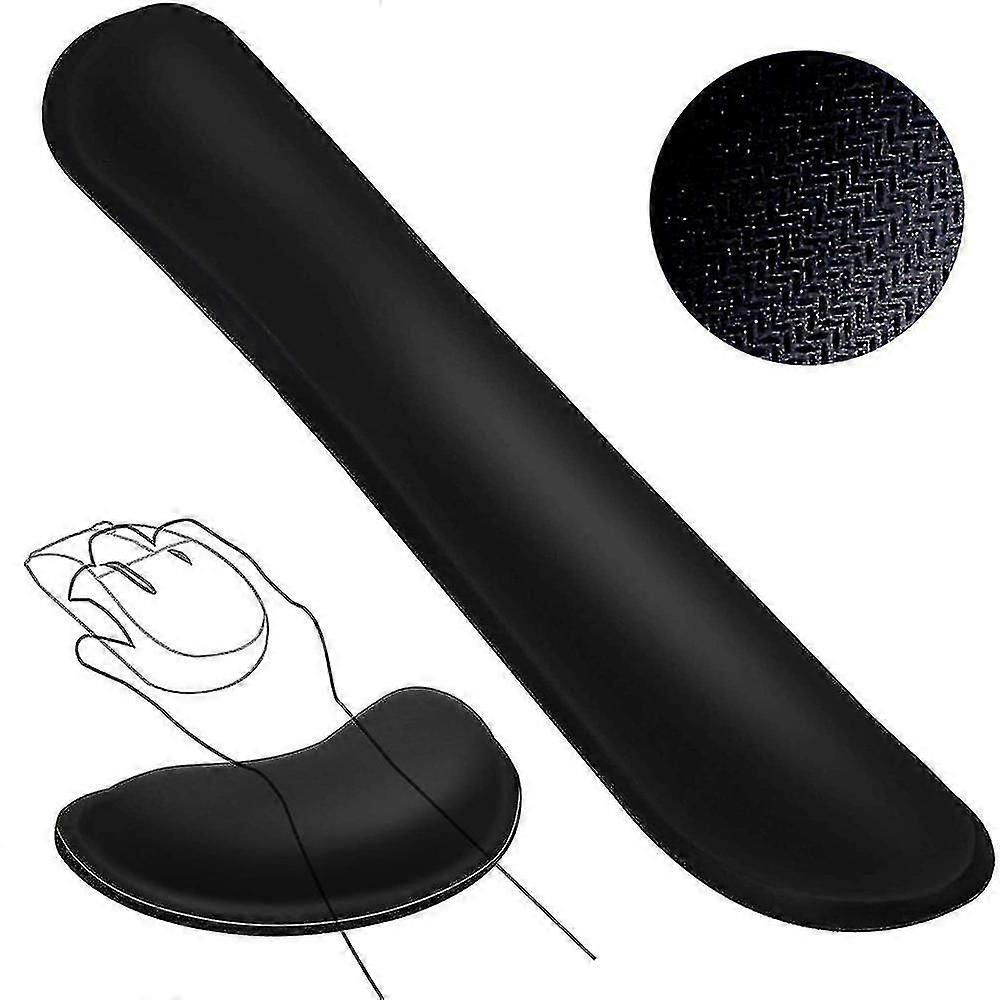 Computer Keyboard And Mouse Pad Support Memory Foam Set Easy Typing And Wrist Pain Relief Ergonomic Lightweight Anti-skid Wrist Cushion For Office Gam