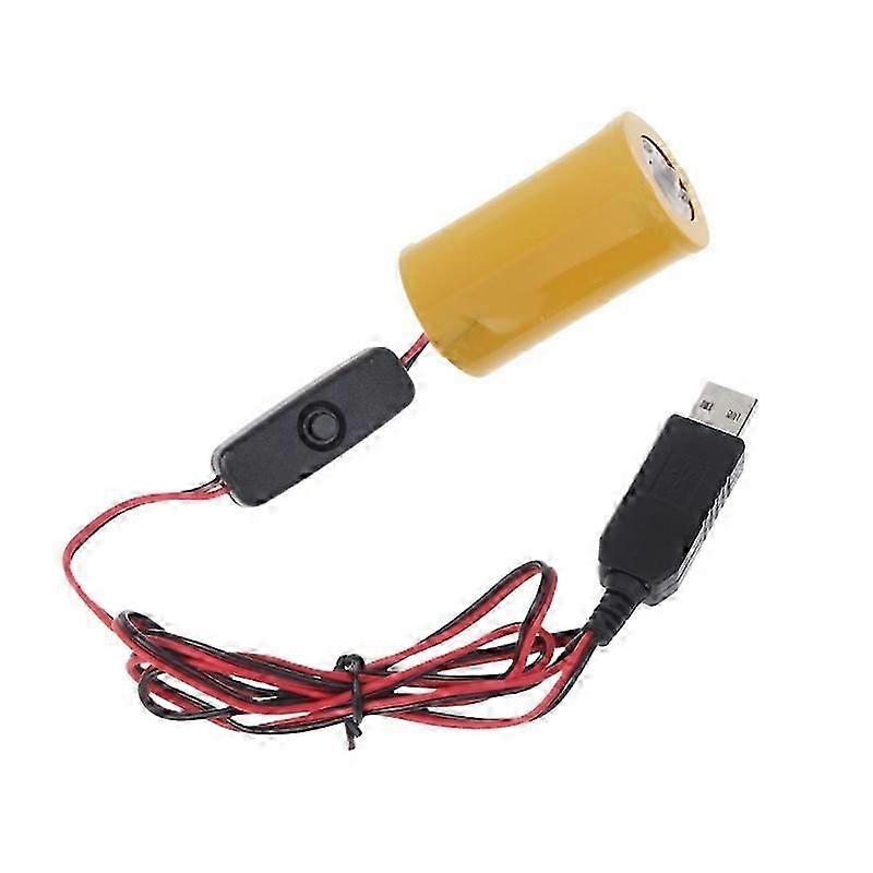 Universal USB 5V2A to 1.5-6V1A LR20 D Battery Elimination Line Power Cable Cord
